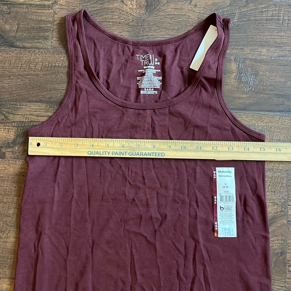Time and Tru Women’s Maternity Sleeveless Tank Top Size Small (4-6) Rustic Plum - Picture 8 of 11